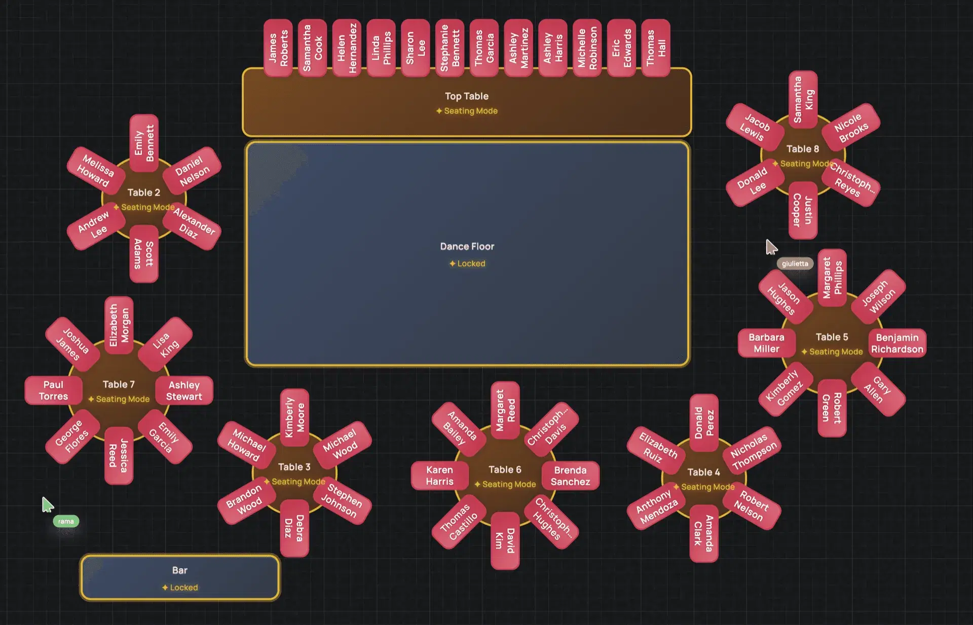 Real-time collaboration on seating arrangements in SeatPlan.io